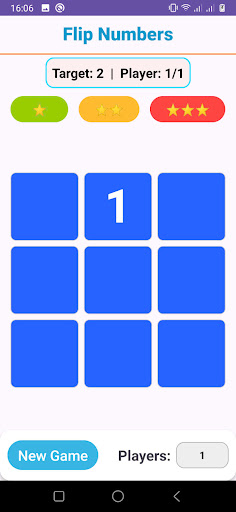 Flip Numbers Memory Game ekran görüntüsü