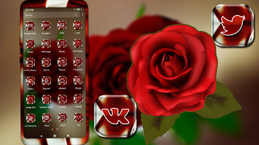 Red Rose Launcher Theme ekran görüntüsü