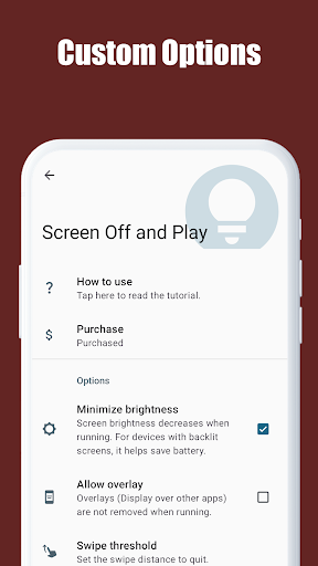 Screen Off & Play ekran görüntüsü