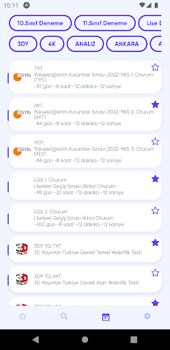 Sınav Takvimi ekran görüntüsü