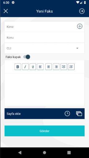 Dijital Faks ekran görüntüsü