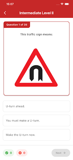 RTA Signal Test: Traffic Signs ekran görüntüsü