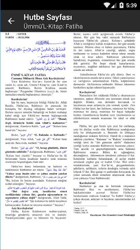 Hutbe ekran görüntüsü