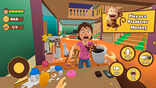 Funny Monkey Pranks Game 3D ekran görüntüsü