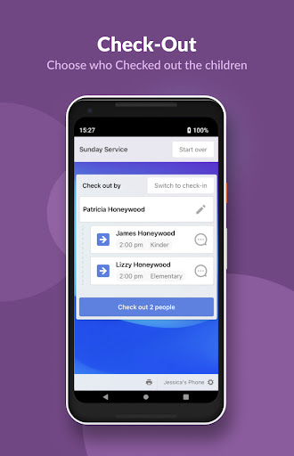 Planning Center Check-Ins ekran görüntüsü