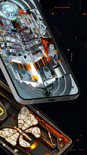 Futuristic 3D Tech Wallpaper ekran görüntüsü