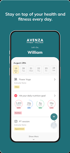 Avenza Fitness and Wellness ekran görüntüsü
