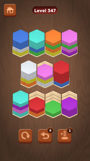 Wood Hexa Sort - Color Match ekran görüntüsü