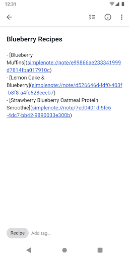 Simplenote ekran görüntüsü