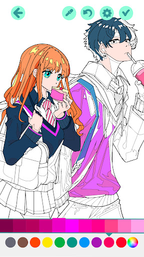 Romantic Anime Coloring Book ekran görüntüsü