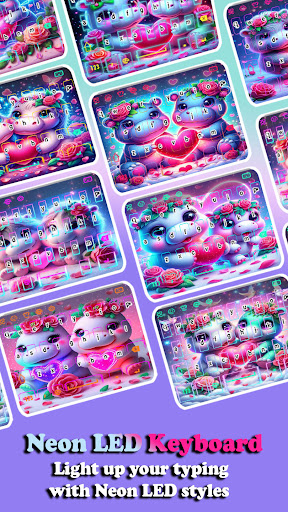 Galaxy Pink Cute Hippo Theme ekran görüntüsü