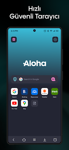 Aloha özel Tarayıcı - VPN ekran görüntüsü