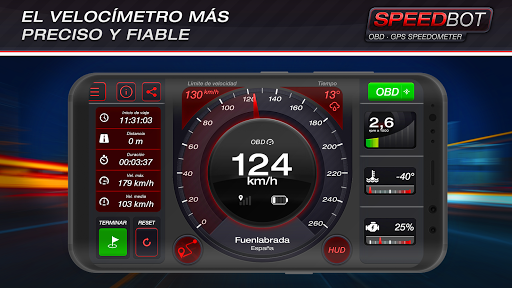 Speedbot. Velocímetro GPS/OBD2 ekran görüntüsü
