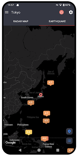 Radar Map & Earthquake Monitor ekran görüntüsü
