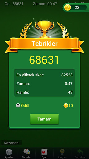 Piramit Solitaire - Kart ekran görüntüsü