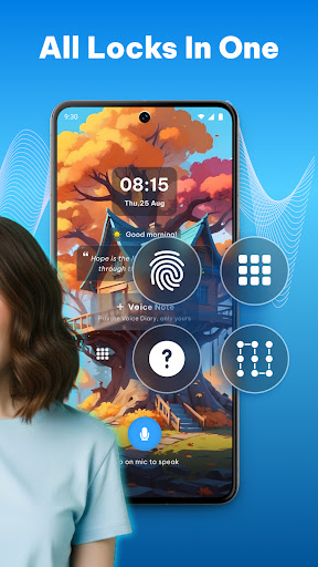 AI Voice Lock Screen - AI Note ekran görüntüsü