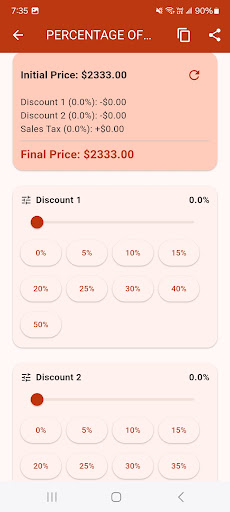 Percentage Off Calculator ekran görüntüsü