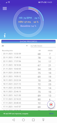 Pulse HRV by Camera BLE ECG ekran görüntüsü