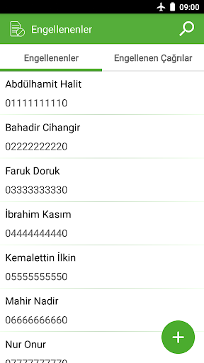 Telefon uygulaması ekran görüntüsü