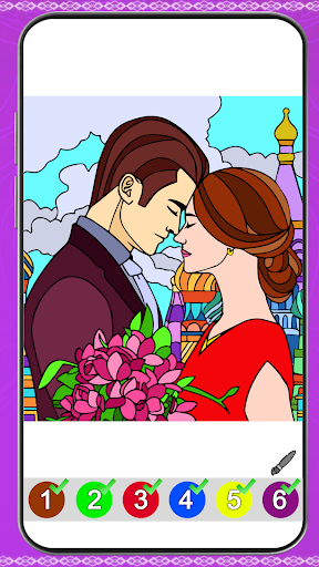 Bride & Groom Color by Number ekran görüntüsü