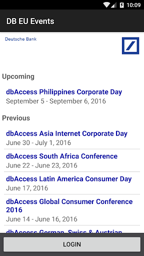 Deutsche Bank Events Europe ekran görüntüsü