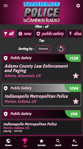 Tru Blue Police Scanner Radio ekran görüntüsü