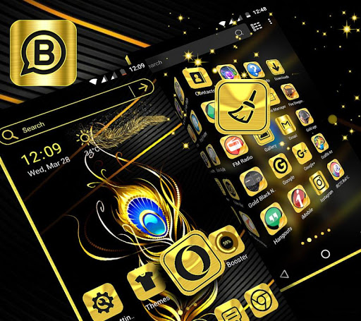 Gold Feather Launcher Theme ekran görüntüsü