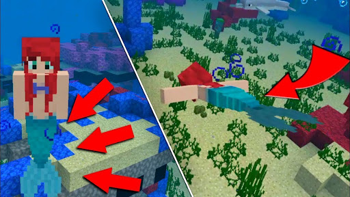 Mermaid mod for Minecraft ekran görüntüsü