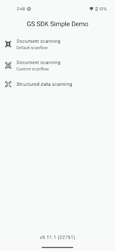 Genius Scan SDK Simple Demo ekran görüntüsü