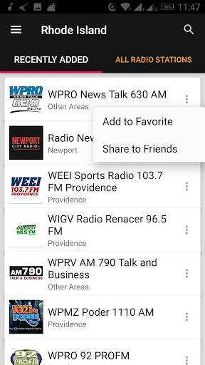 Rhode Island Radio Stations ekran görüntüsü