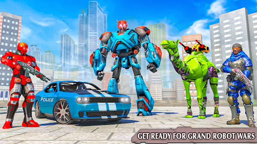 Police Flying Robot Car Game ekran görüntüsü