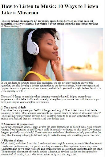How to Listen to Music ekran görüntüsü