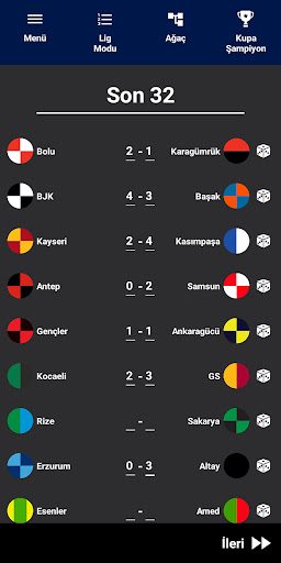 Türkiye Süper Lig Simülasyon ekran görüntüsü