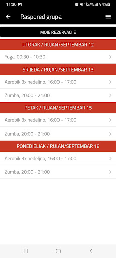 ANTIGRAVITY fitness centar ekran görüntüsü