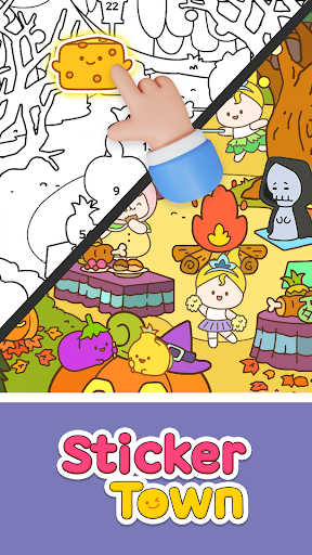 Sticker Town Puzzle:Color Book ekran görüntüsü