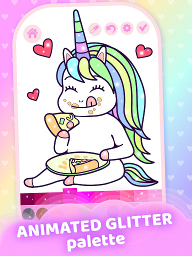 Sparkling Unicorns Color Book ekran görüntüsü