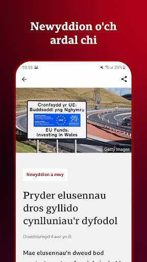 BBC Cymru Fyw ekran görüntüsü