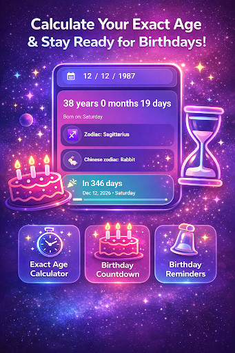 Yaş Hesaplayıcı Doğum Alarmı ekran görüntüsü