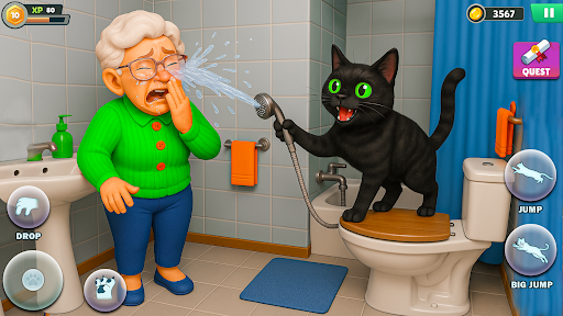 Kitty vs Granny Prank Battle ekran görüntüsü