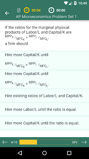 AP Microeconomics Practice ekran görüntüsü