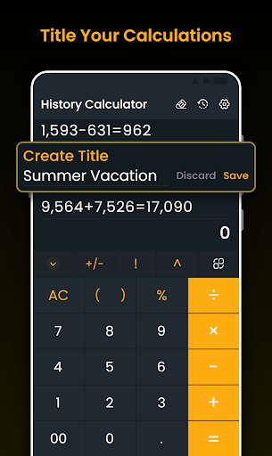 Simple Calculator with History ekran görüntüsü