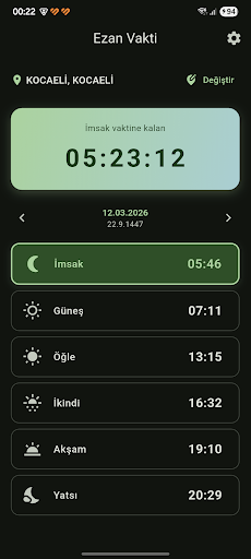 Ezan Vakti ekran görüntüsü
