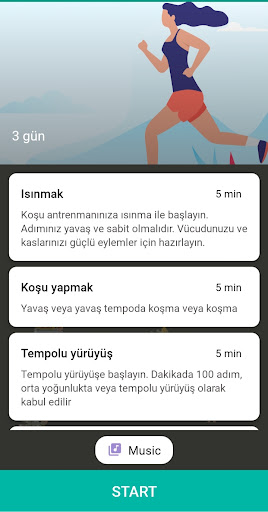 Kilo kaybı için koşu uygulamas ekran görüntüsü