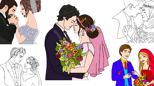 Bride & Groom Color by Number ekran görüntüsü