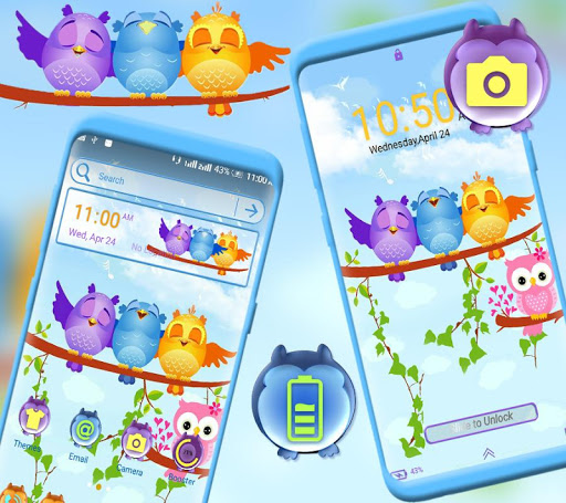 Animated Birds Launcher Theme ekran görüntüsü