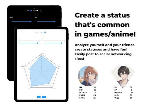 oyun gibi anime radar grafiği ekran görüntüsü