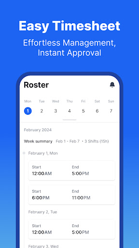 Employee Timesheets Scheduling ekran görüntüsü