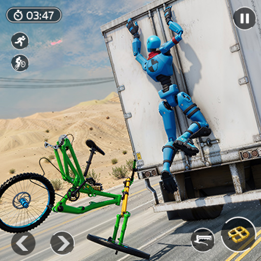 Ragdoll BMX Bone Fall Crash