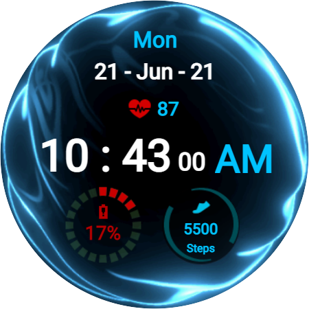 Fluid Blue Watch Face ekran görüntüsü