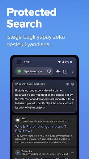 DuckDuckGo, Duck.ai, & VPN ekran görüntüsü